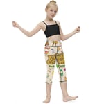 Animal Cro-ssing Girl's Legging Tights Trousers Cute Leggings for Kids Trendy Slim Cropped Pants for Sports Yoga Home 7-9Y