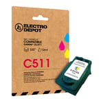 Cartouche D'encre Electro Depot Compatible Canon C 511 3 Couleurs