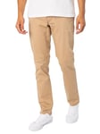 GANT Men's 1505221-248-34-32 Slim Twill Chinos, Dark Khaki, 34-32