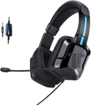 Kama+ Casque Gaming Pc Avec Micro Compatible Ps5, Ps4, Xbox Series, Nintendo Switch - Haut Parleur 40Mm - Casque Gamer Filaire Avec Microphone Ajustable Omnidirectionnel Et Télécommande, Noir