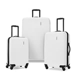 American Tourister Groove 3-Piece Set, White, 3-Piece Set (20/24/28), Groove Hardside Luggage with Spinner Wheels, White, 3-Piece Set (Carry On, Medium, Large)