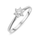 18ct White Gold 0.19ct Diamond Brilliant Cut Cluster Flower Ring