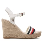 Espadrillos Tommy Hilfiger Corporate Wedge FW0FW07086 Vit