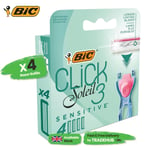 BIC Click Soleil 3 Sensitive Razor Refills Aloe Vera Vitamin E 4 Cartridges