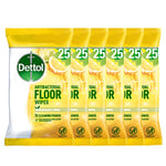 Dettol Antibacterial Floor Wipes , Citrus , Total of 150 Wipes (6 Packs X 25) , Floor Cleaner , Laminate Floor Cleaner , Wood Floor Wipes , Biodegradable , Disinfectant Wipes