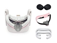 VR Cover Facial Interface and Foam Replacement Set for Meta/Oculus Quest 2 (ThrillSeeker Edition - Pink & Light Grey)