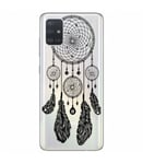 Coque Galaxy S20 PLUS Dreamcatcher noir plumes reves transparente