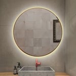 Oobest - Skecten Miroir lumineux pour salle de bain à led avec éclairage tactile anti-buée blanc chaud round ø 60 cm