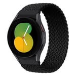 Inga luckor Band för Samsung Galaxy Watch 4/5/6 44mm 40mm 4 classic 46mm Flätad soloögla correa Armband Galaxy 5 Pro 45mm rem Svart Black Black L