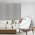 Abyssaly Wood Effect Vinyl Wrap Self Adhesive Wallpaper, Wood Slats Sticky Back Plastic for Furniture, Removable Peel and Stick Wallpaper, Brown Wood Panel for Walls, Kitchen, DIY 90cmX600cm