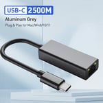 2500 Mbps USB C - Ethernet-sovitin USB Lan RJ45 verkkokortti kannettavalle tietokoneelle Xiaomi Mi Box S Nintendo Switch PC alumiini Gigabit