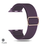 (violetti) nailonhihna Apple Watch Ranneke 44mm 40mm 38mm 42mm 45mm Solo Loop Pulseira Rannekoru Correa Iwatch Series 7 Se 6 5 4 45mm 41mm - Kellon rannekkeet