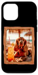 Coque pour iPhone 12/12 Pro Vibes de plage pour chien avec cocktail et détente