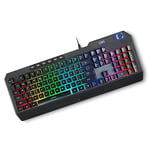 DR1TECH Wasp+ Clavier Gamer RGB Rétro-Éclairé pour PC - 104 Boutons avec 26-Key Technologie Anti-Ghosting - Clavier USB Filaire et Ergonomique (QWERTY US-International)