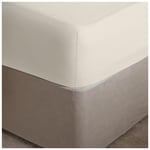 Drap-Housse très Profond en Percale pour lit King Size - Draps de lit en Polycoton de 40 cm - Résistant au rétrécissement et à la décoloration - sans Repassage - Crème