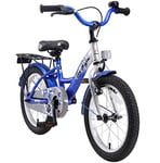 BIKESTAR Vélo Enfant pour Garcons et Filles de 4-5 Ans | Bicyclette Enfant 16 Pouces Classique avec Freins | Argent & Bleu