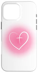 iPhone 16 Pro Max Heart Christian Faith Cross Pink Aura Case