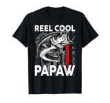 Reel Cool Papaw American Flag Fishing Birthday Fathers Day T-Shirt