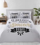 Today is The Day Duvet Cover Teenagers Single Quilt Bedding Bed Set Black & Gold