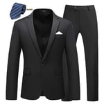 Costume Homme Uni 3 Pièces De Slim Fête Soirée Mariage Business Fit Grande Vêtements Masculin Wz227