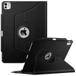 FINTIE Coque pour iPad Pro 13 Pouces 2024 M4 (A2925 / A2926 / A3007) - [Rangement de Stylet] Coque Rotative à 360° Étui Pivotant, Housse Veille/Réveil Automatique, Noir