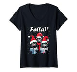 Womens Fa La 8 Cats Singing Christmas Carols Cat Lover V-Neck T-Shirt