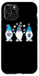 Coque pour iPhone 11 Pro Nains de jardin Hanukkah Shalom - Chapeaux bleus