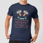 Pull de Noël Homme Marvel Avengers Thor Pixel Art - Bleu Marine - S