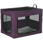 Mesh Purple 80cm Foldable Pet Carrier Cat Bag w/ Cushion, Small, Medium Dogs