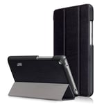 Huawei Mediapad T3 7" Case - Classic Tri-Fold Leather Case Black