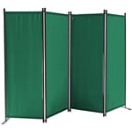 Paravent 220 x 165 cm Séparateur de tissu Jardin en 4 parties pliable Balcon Écran de confidentialité partition Vert