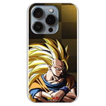 Personalaizer iPhone 14 Pro Case - Dragon Ball Z Goku SS3 Background white