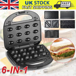 6-IN-1 Sandwich Waffle Maker Panini Grill Machine Electric Deep Fill Toastie UK