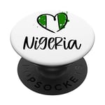 Nigeria Heart Artwork Kawaii African Minimal Nigerian Gift PopSockets Grip and Stand for Phones and Tablets