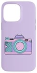 Coque pour iPhone 14 Pro Max Appareil photo aux couleurs pastel de la licorne Photographe