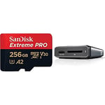 SanDisk Extreme PRO 256GB UHS-I microSDXC card + SD adapter + RescuePRO Deluxe with the Professional PRO-READER SD and microSD