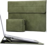 13 Pouces Housses Ordinateur Portable Sacoche Avec Fonction Stand Pour Macbook Air 13 M3 A3113 M2 M1 2024-2018, Macbook Pro 13 M2 M1 2024-2016, 2024 13 Ipad Pro/Air, Surface Pro, Vert Olive