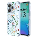 ESONG Transparente Coque Pour Xiaomi Poco M6 4G / Redmi 13 4G / Redmi Note 13R 5G,Ultra Fine Silicone Souple Tpu Bumper Mignonne Housse pour Femme,Clear Antichoc Protecteur Cover Case imprimé floral