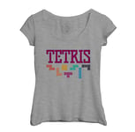 T-Shirt Femme Col Echancré Tetris Jeux Vidéo Retro Gaming Vintage