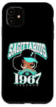 iPhone 11 Sagittarius 1967 Turquoise Birthday Afro Zodiac Queen Case