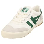 Gola Badminton Womens Off White Green Casual Trainers - 8 UK