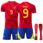 Mub- 2024 Spanien HOME EM fotbollströja 9 GAVI 9 GAVI 24