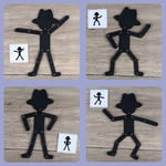 Wooden Stickman Toy With Moving Limbs 10 Cards Educational Wooden Stick Man FST