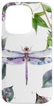 iPhone 14 Pro Dragonfly Surrounded by Lilac Flowers and Leaves Case