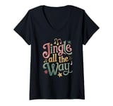 Womens Jingle All The Way – Comical Holiday Cheer Design V-Neck T-Shirt