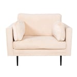 Venture Home Fåtölj Boom Sammet - Single Chair Velvet Creme+Black Legs for Sofa GR19271
