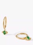 Edge of Ember 14ct Gold Emerald Evil Eye Huggie Hoop Earrings