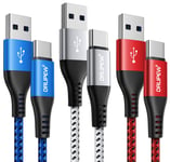 Câble USB C [1M,Lot de 3],Cable Chargeur USB Type C 3A Charge Rapide pour Samsung Galaxy S10 S20 S21FE S22 Plus Ultra S9 S8,A12 A13 A20e A22 A31 A32 A41 A51 A52 A71 A72,A3 A5 2017,Sony Xperia(Q239)