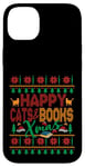 iPhone 14 Plus Happy Books & Cats Xmas Fair Isle Ugly Style Christmas Case