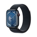 Apple Watch Series 9 Cellular 45mm Aluminium Midnight med Midnight Sport Loop